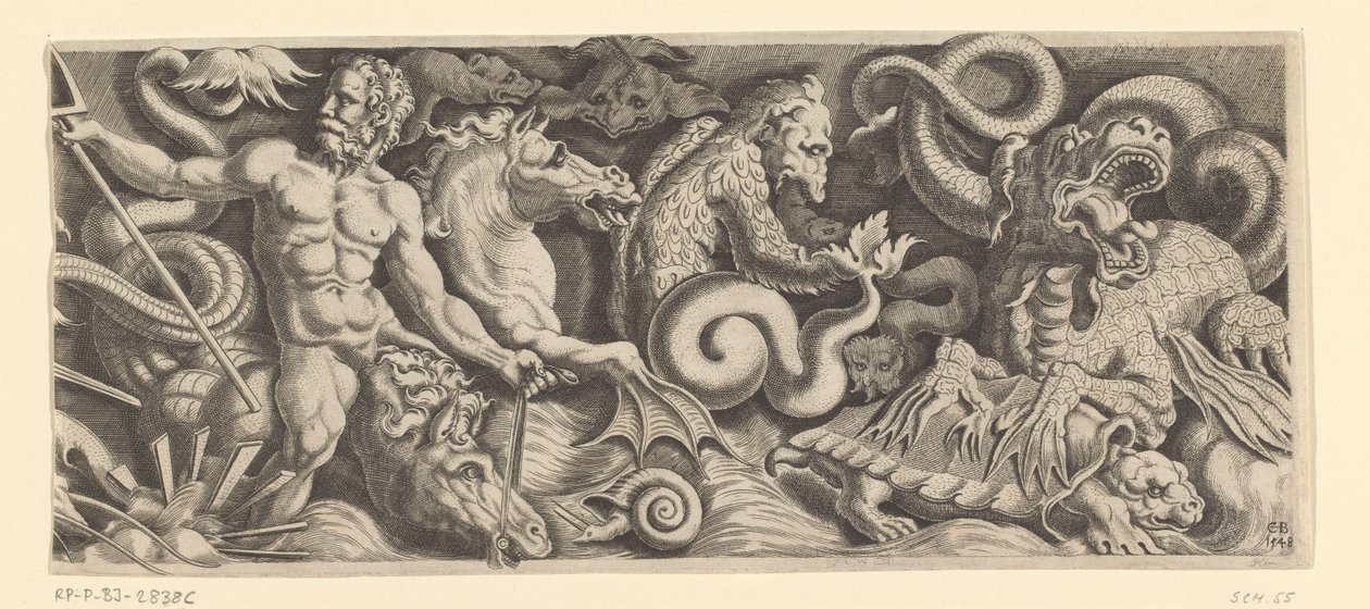 Fries met de triomf van Neptunus, rechter plaat door Cornelis Bos