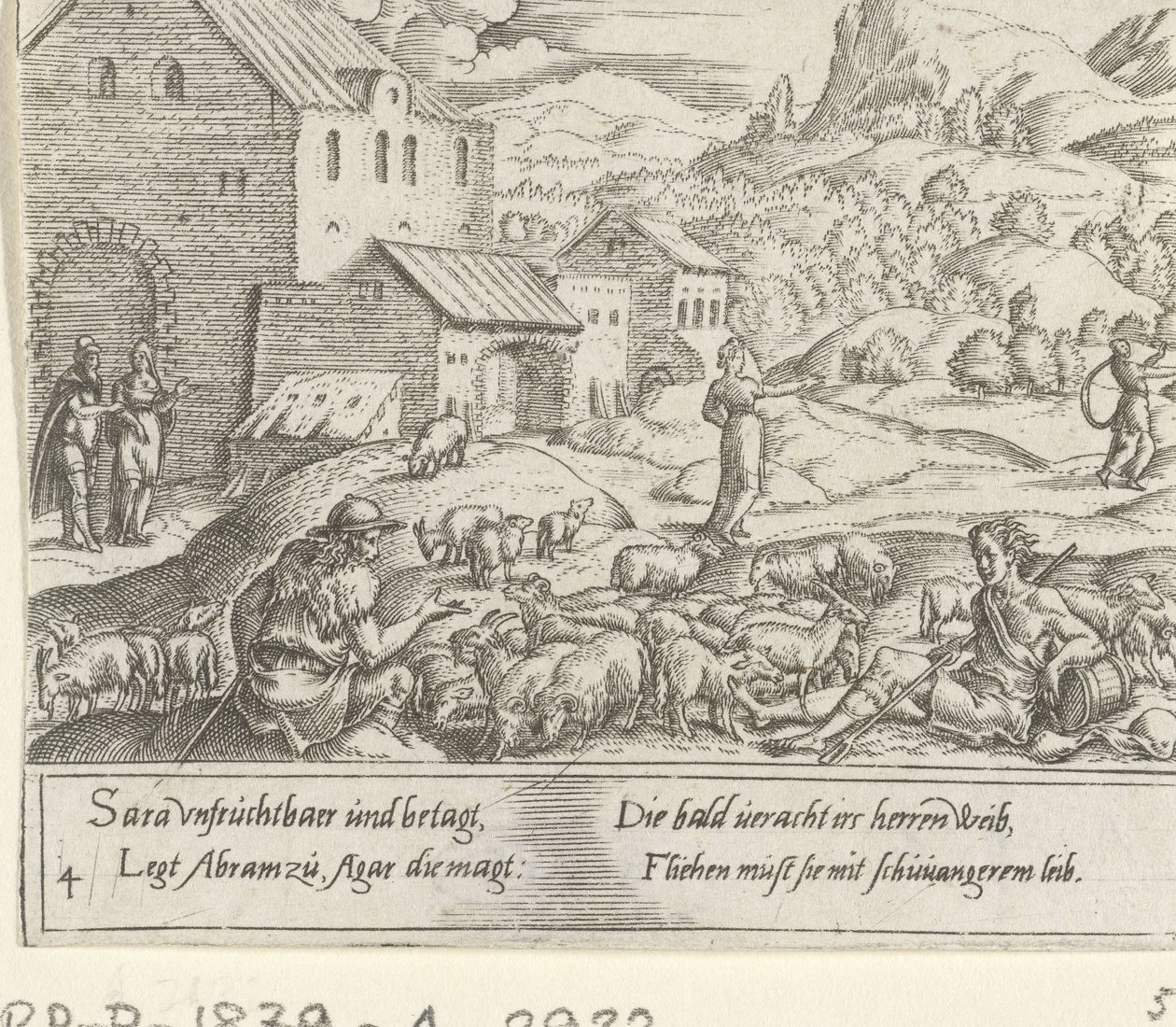 Sara verstoot de zwangere Hagar (Het leven van Abraham) door Cornelis Bos