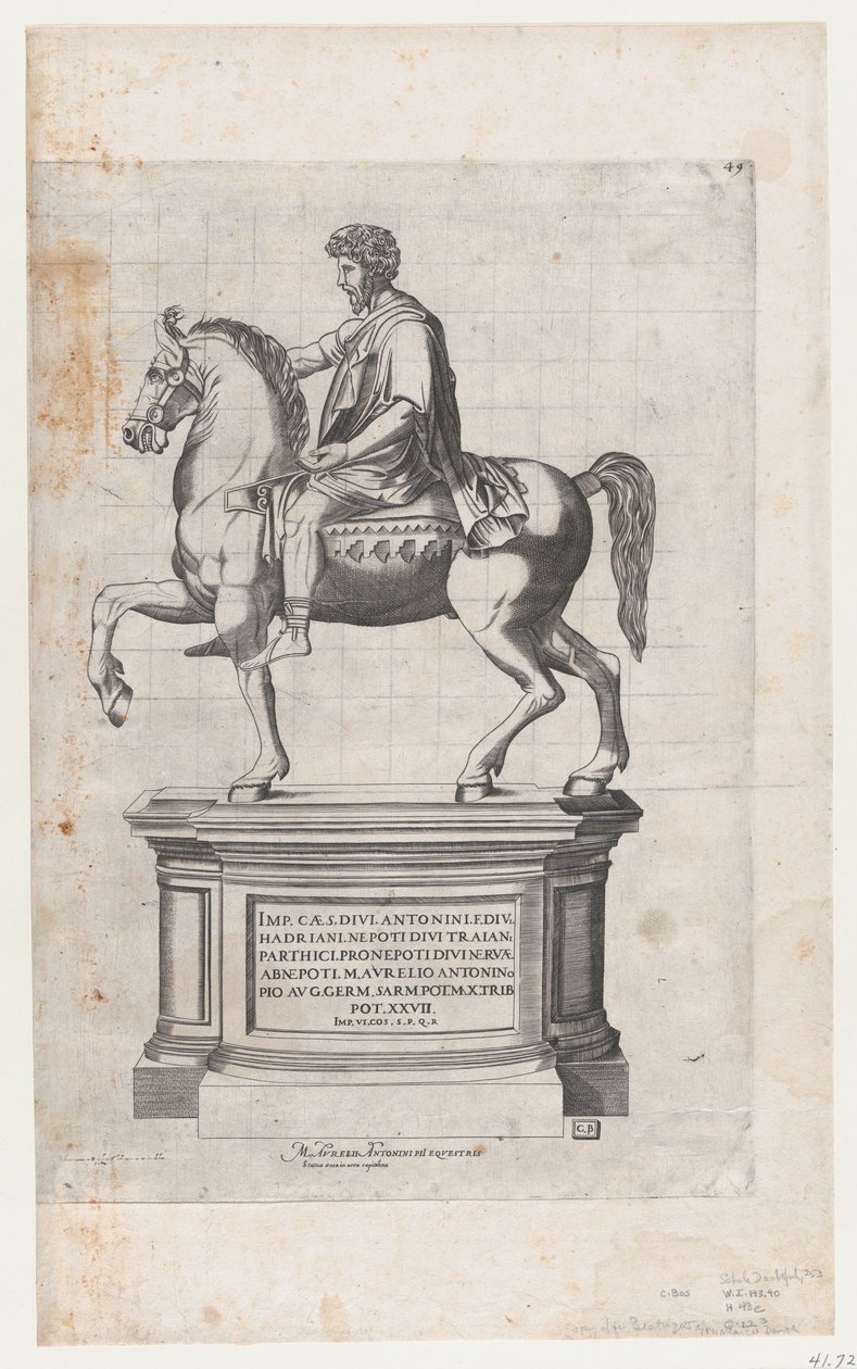 Speculum Romanae Magnificentiae: Marcus Aurelius, 16e eeuw door Cornelis Bos.