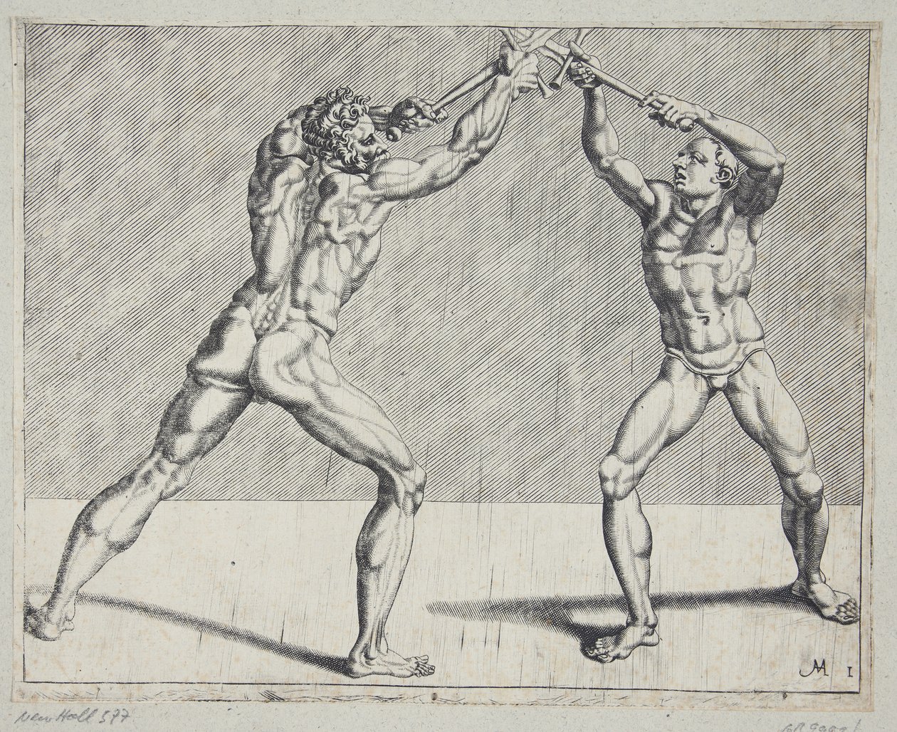 Twee schermers door Cornelis Bos