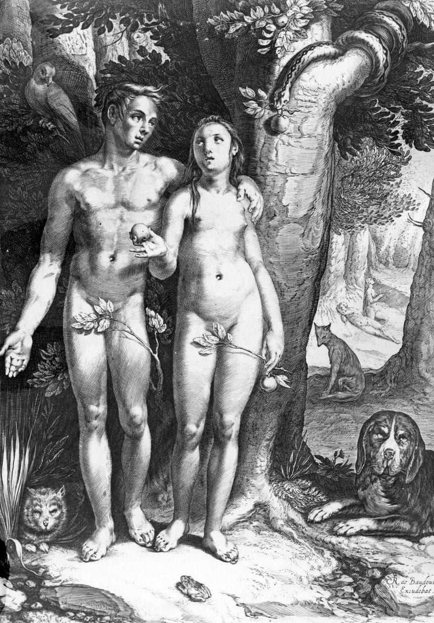 Verleiding van de mens, gegraveerd door Jan Saenredam, ca.1605 door Cornelis Cornelisz van Haarlem