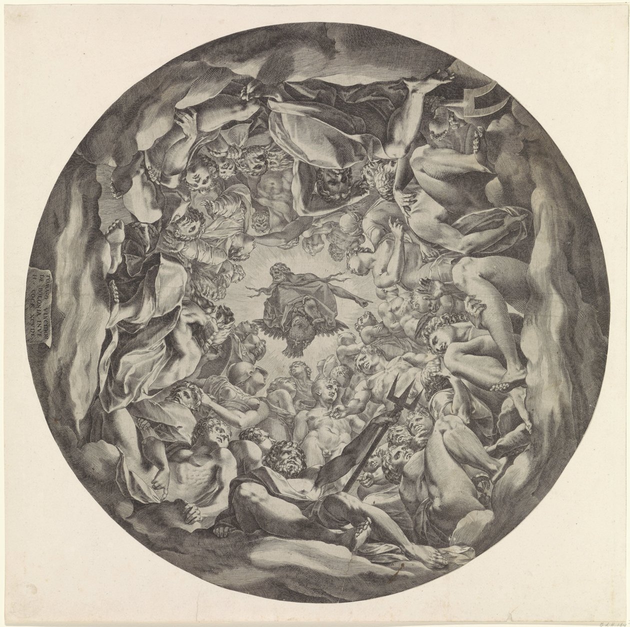 Bijeenkomst van goden op de Olympus door Cornelis Cort