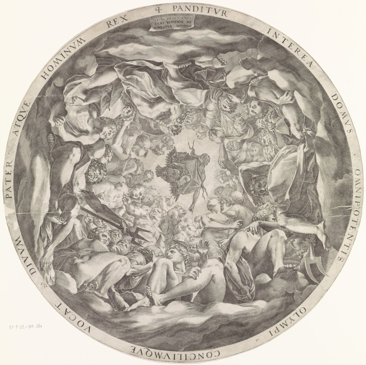 Bijeenkomst van goden op de Olympus door Cornelis Cort