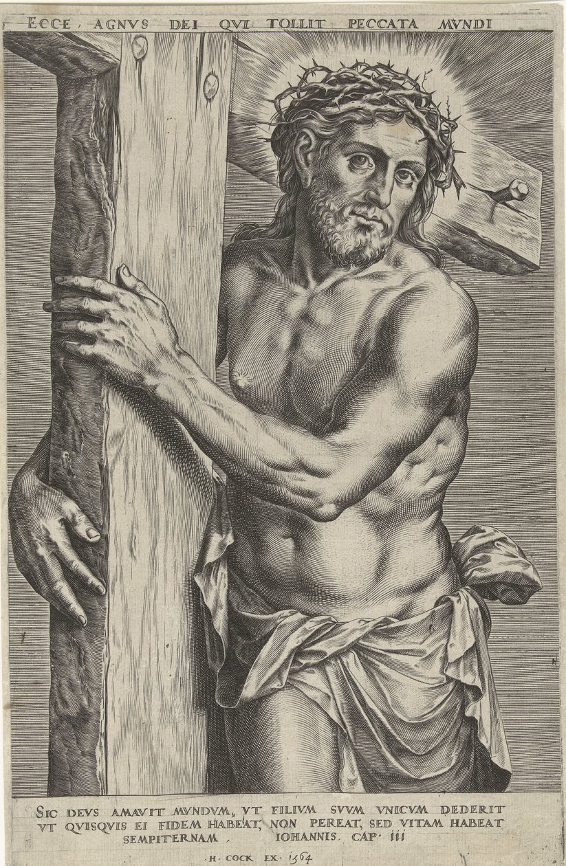 Christus als Man van Smarten door Cornelis Cort