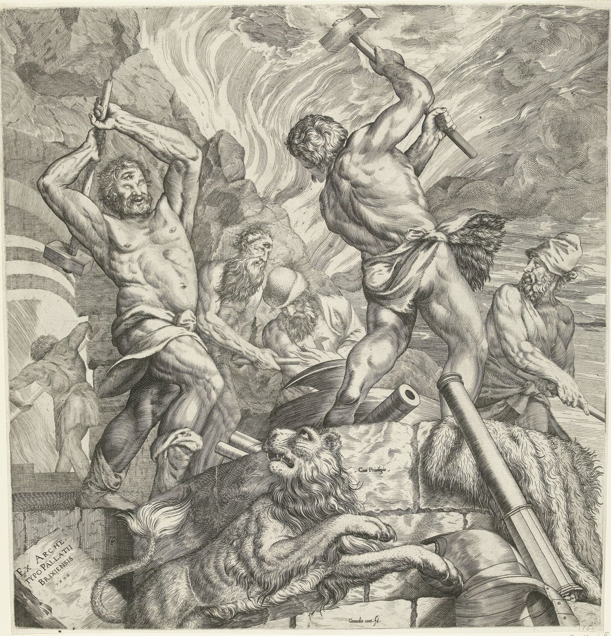 De smidse van de cyclopen door Cornelis Cort