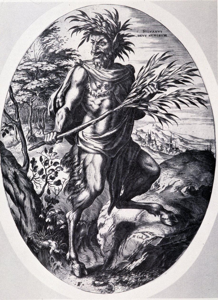 Sylvain, god van de bossen van Cornelis Cort door Cornelis Cort