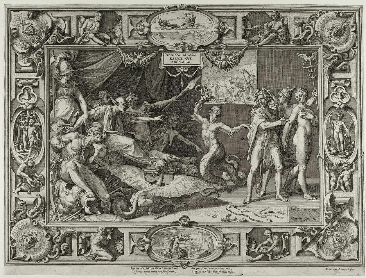 De laster van Apelles door Cornelis Cort