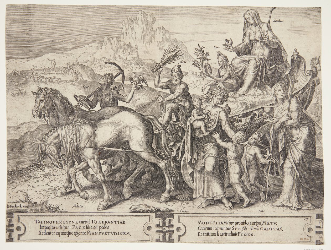 De triomf van nederigheid door Cornelis Cort