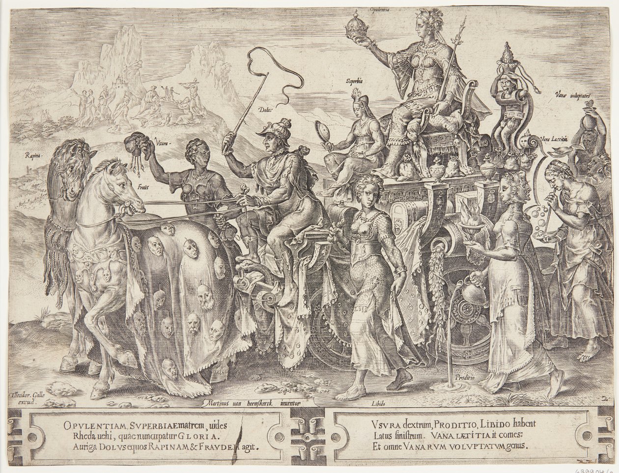 De triomf van de rijkdom door Cornelis Cort