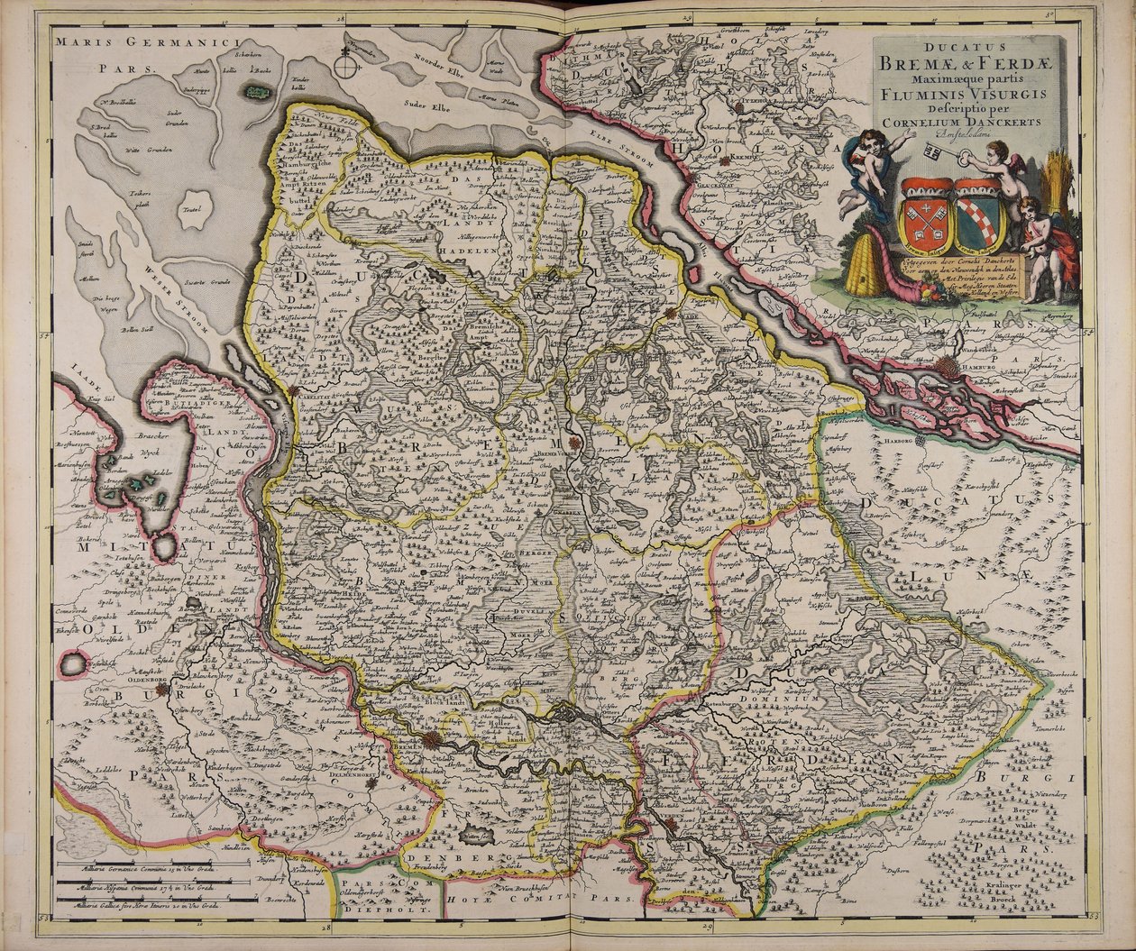 Ducatus Bremae amp; Ferdae maximaeque partis fluminis Visurgis descriptio door Cornelis Danckerts