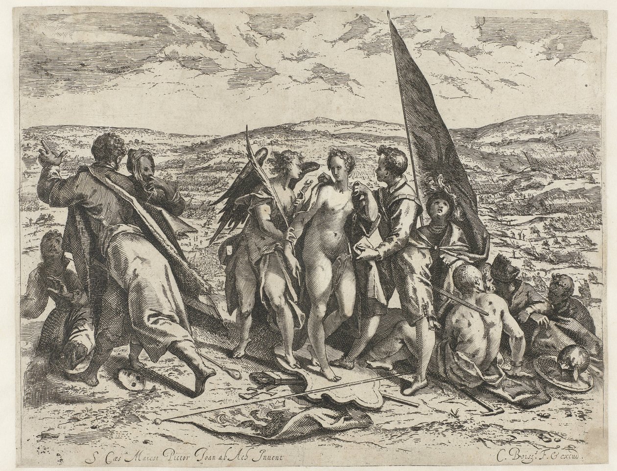 Allegorie op Oorlog en Vrede door Cornelis Dircksz. Boissens