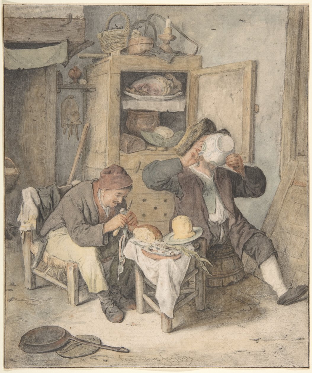 Keukenscène door Cornelis Dusart