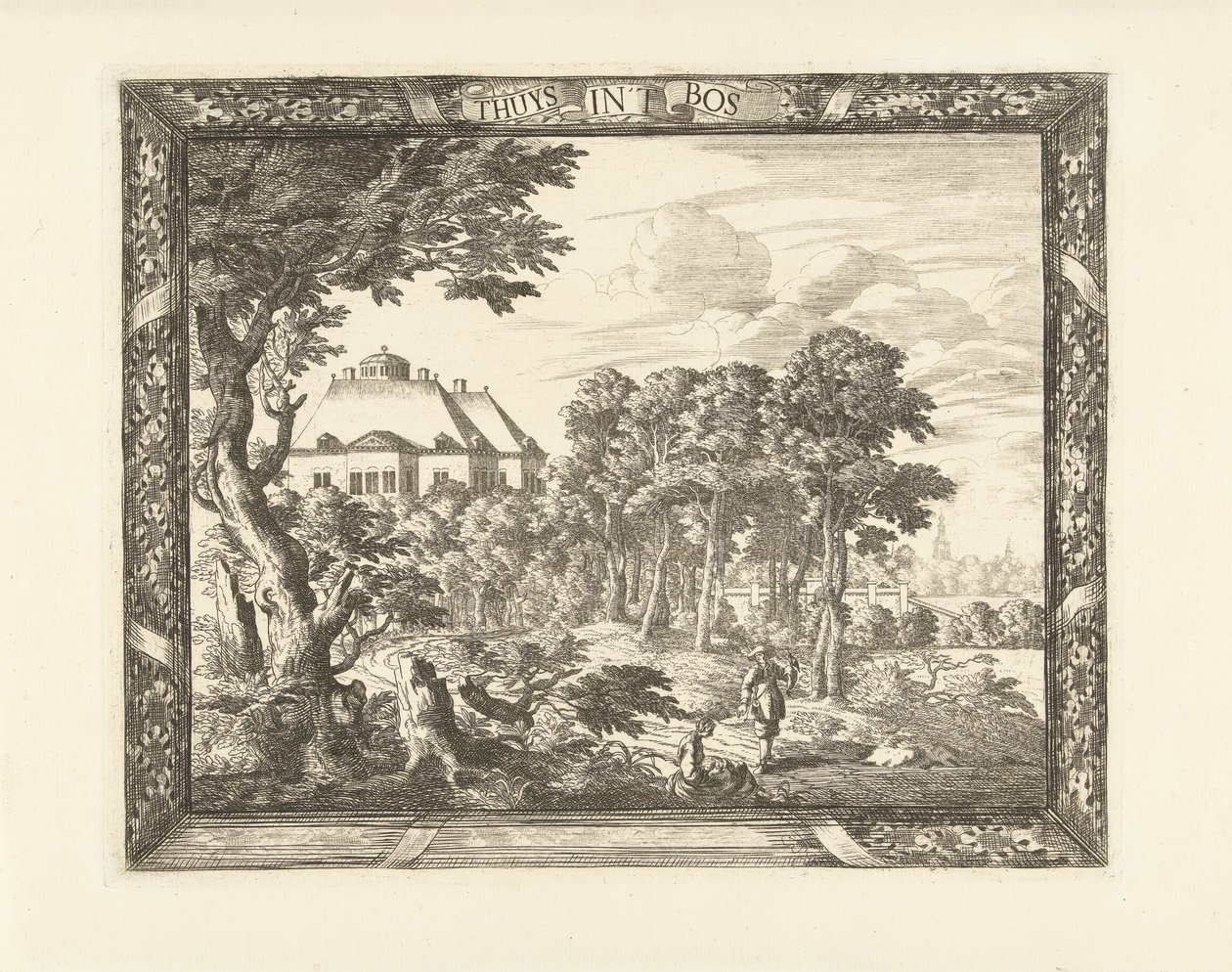 Gezicht op Huis ten Bosch door Cornelis Elandts