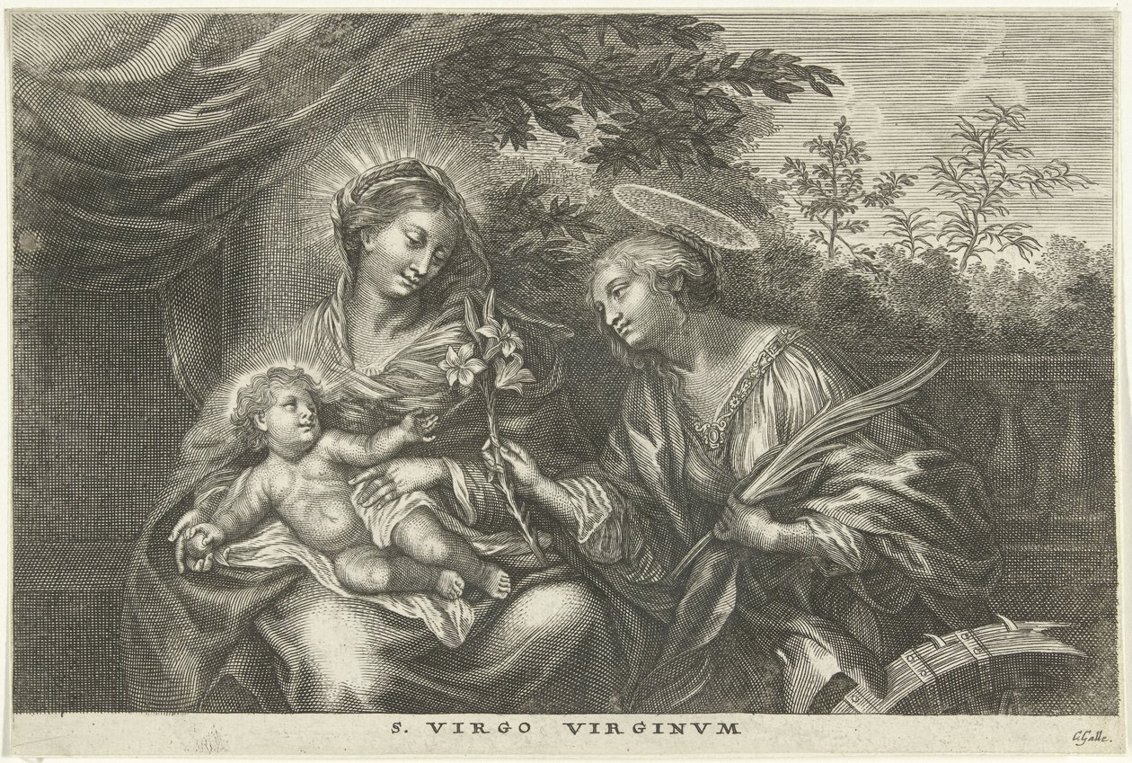 Maria met Kind en de H. Catharina van Alexandrië door Cornelis Galle (I)