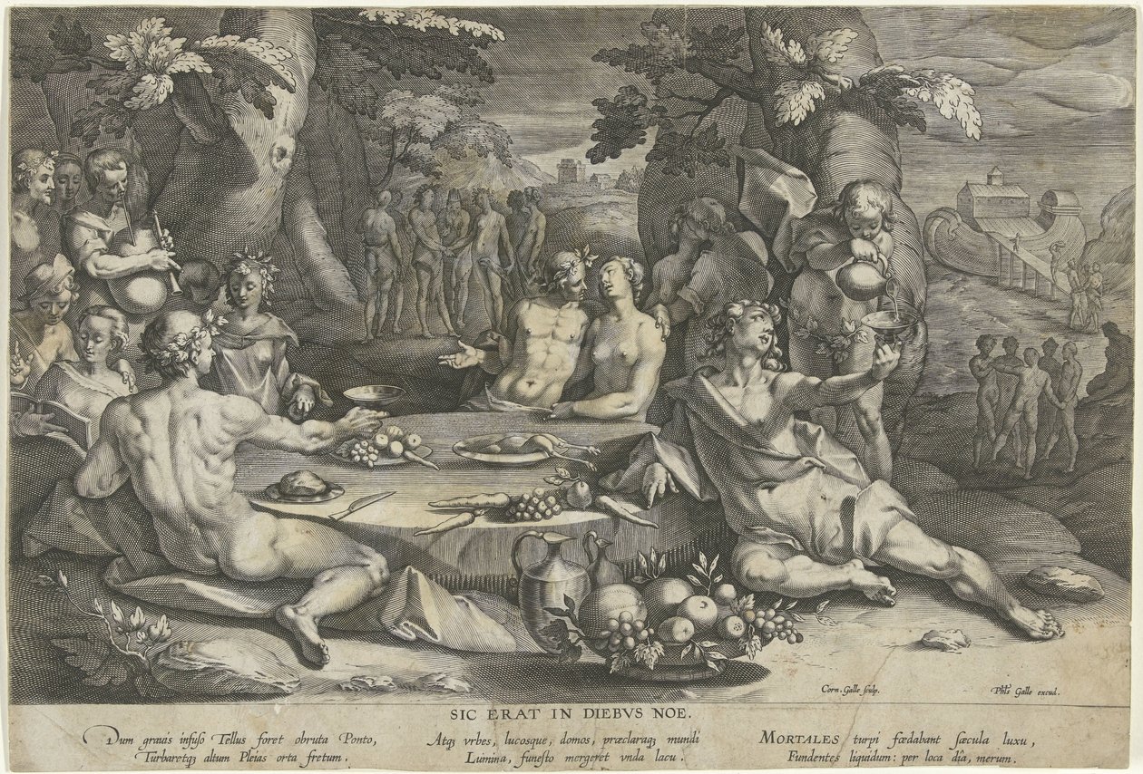 Zondig leven in de dagen van Noach (Sic erat in diebus Noe) door Cornelis Galle (I)