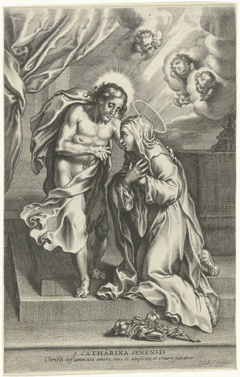 Christus en de H. Catharina van Siena door Cornelis Galle (II)