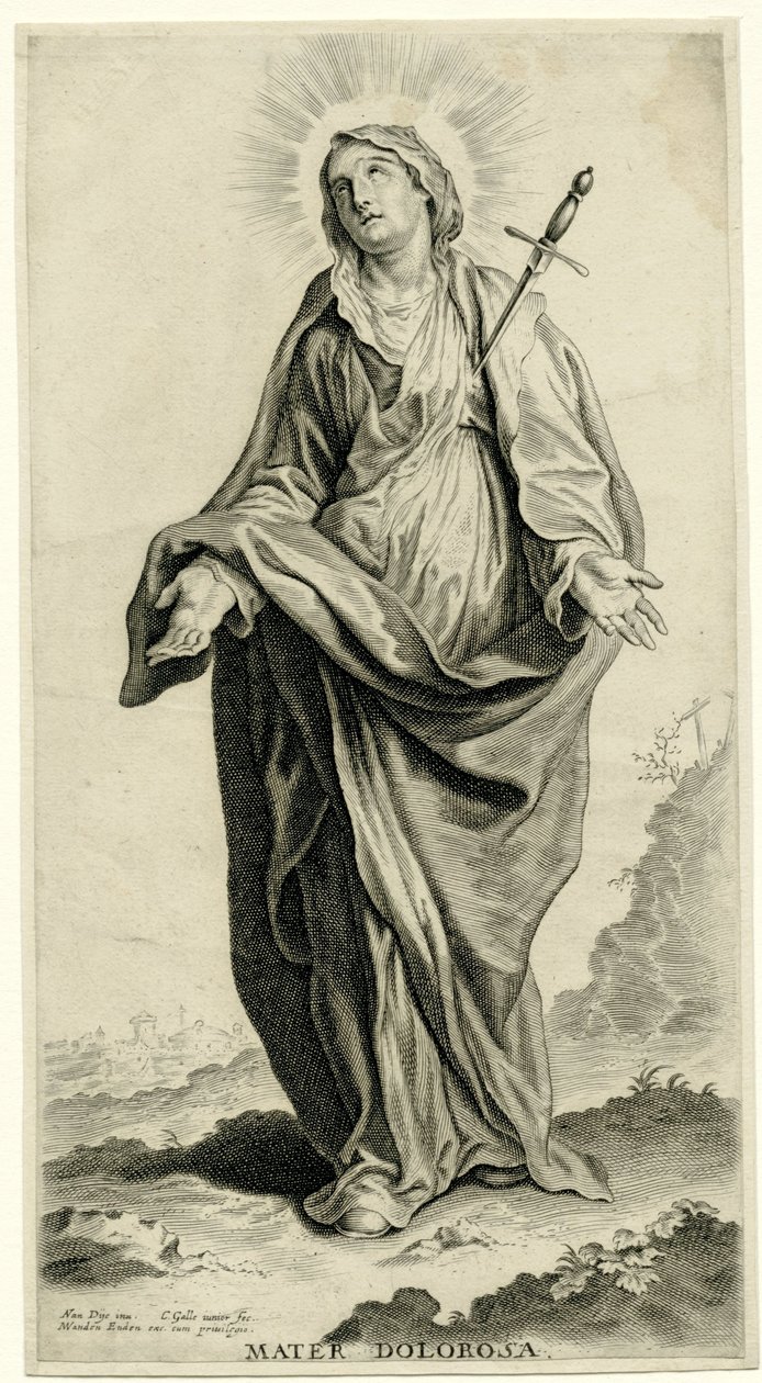 Maria als Mater Dolorosa door Cornelis Galle (II)