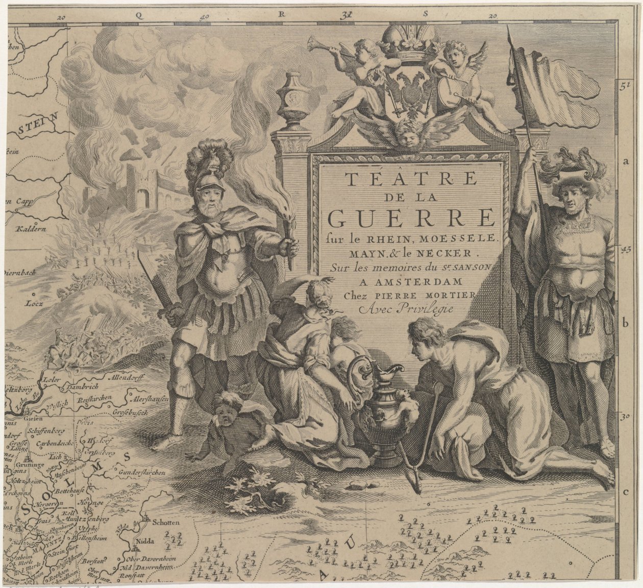 Kaart van de regio Solms tussen Marburg en Frankfurt am Main in Duitsland (blad rechtsboven) door Cornelis Huyberts
