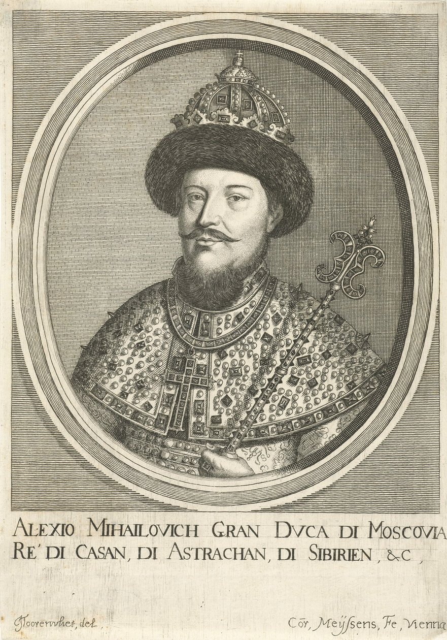 Portret van de Tsaar Alexis I Mikhailovich van Rusland 1629-1676, 1670 door Cornelis Meyssens