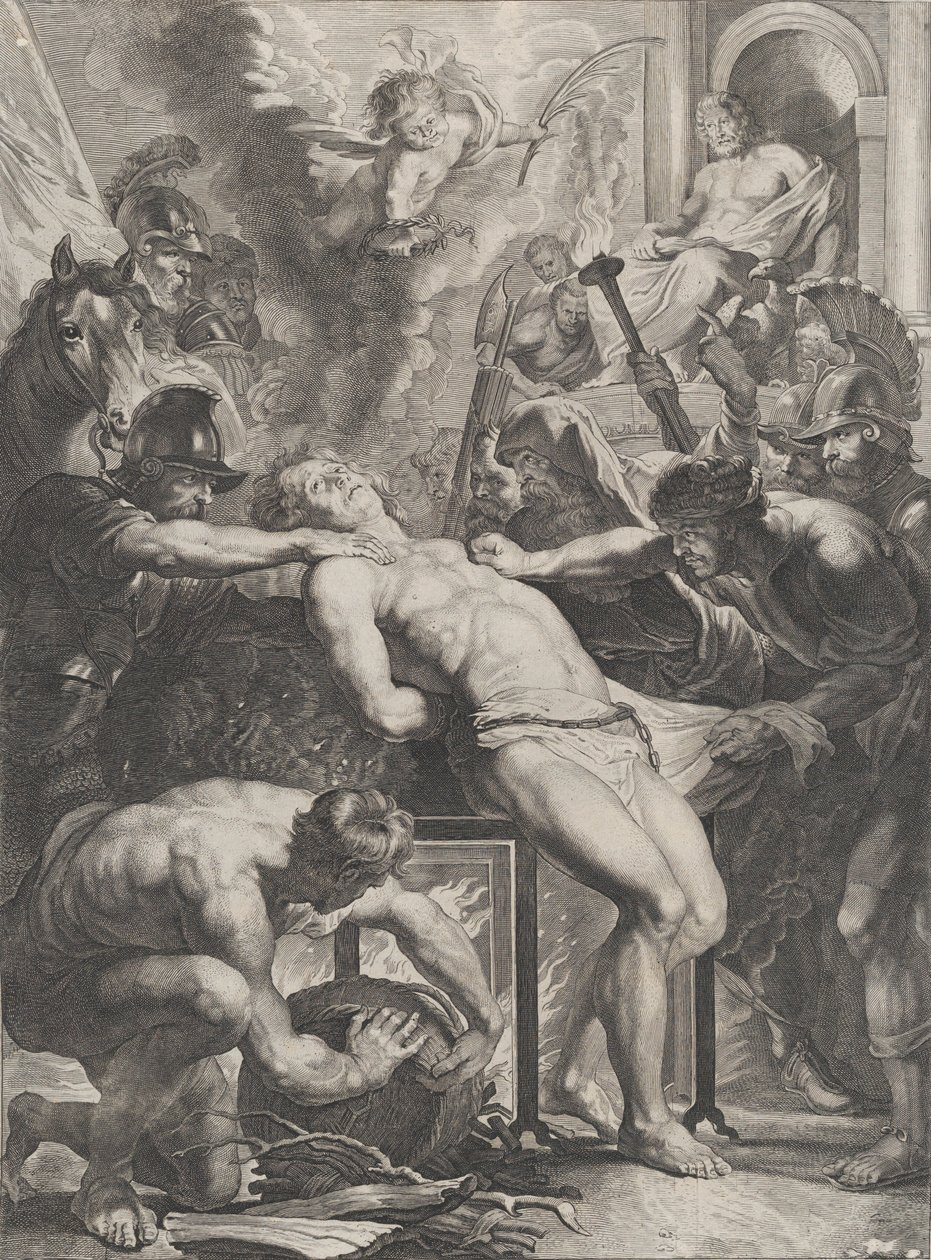 Het martelaarschap van St. Laurentius, ca. 1640-70 door Cornelis Meyssens.