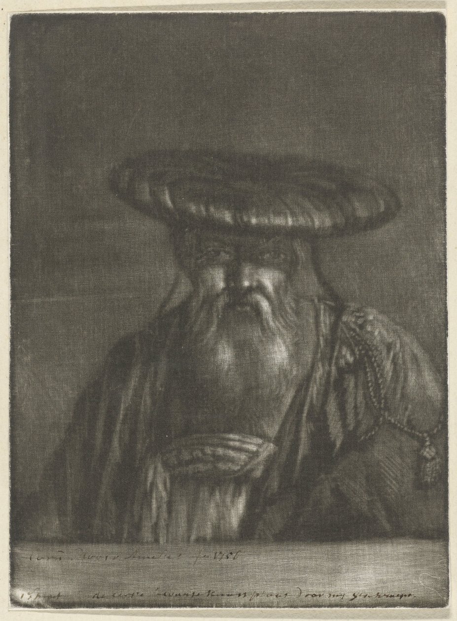 Oosterse man door Cornelis Ploos van Amstel (signed by artist)
