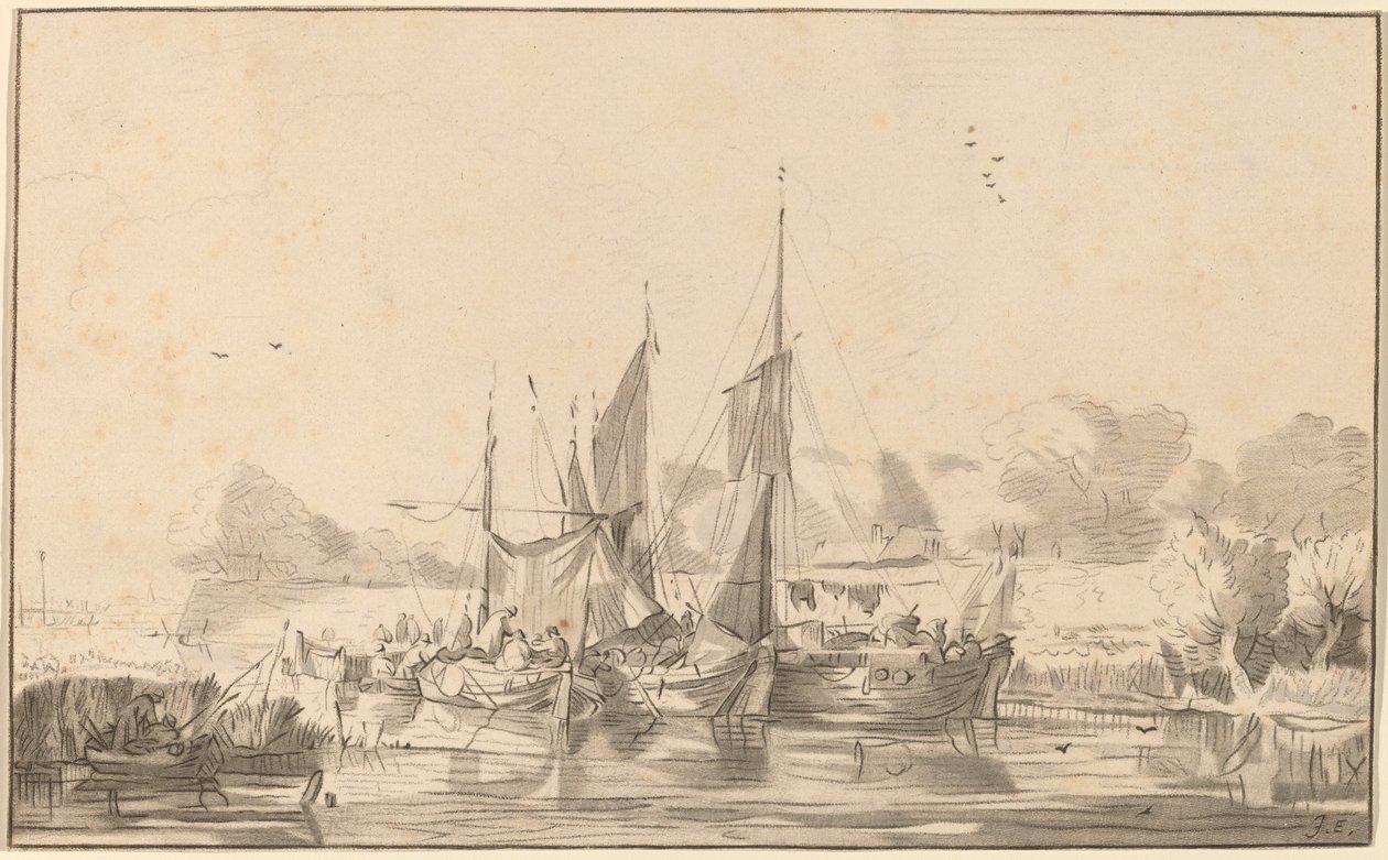 Kanaal in Utrecht door Cornelis Ploos van Amstel
