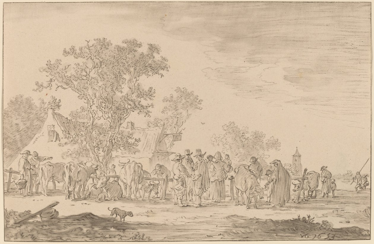 Veemarkt, 1767 door Cornelis Ploos van Amstel