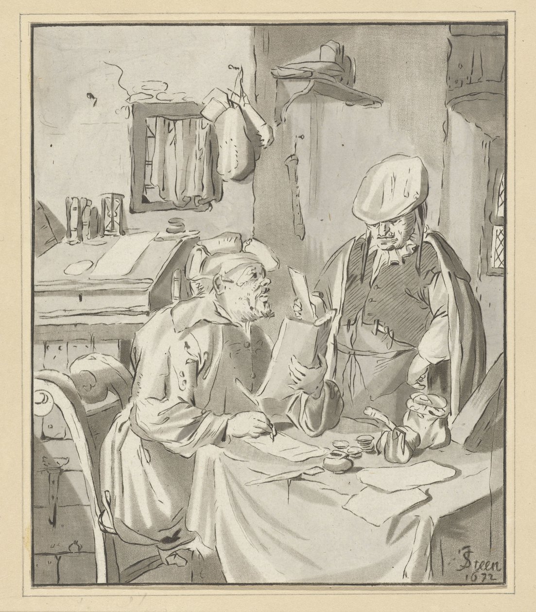 Schrijver van een brief door Cornelis Ploos van Amstel