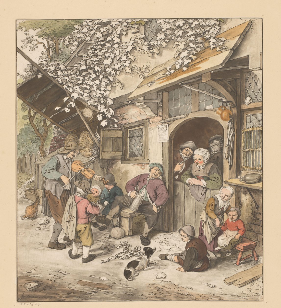 Vioolspeler voor een herberg door Cornelis Ploos van Amstel