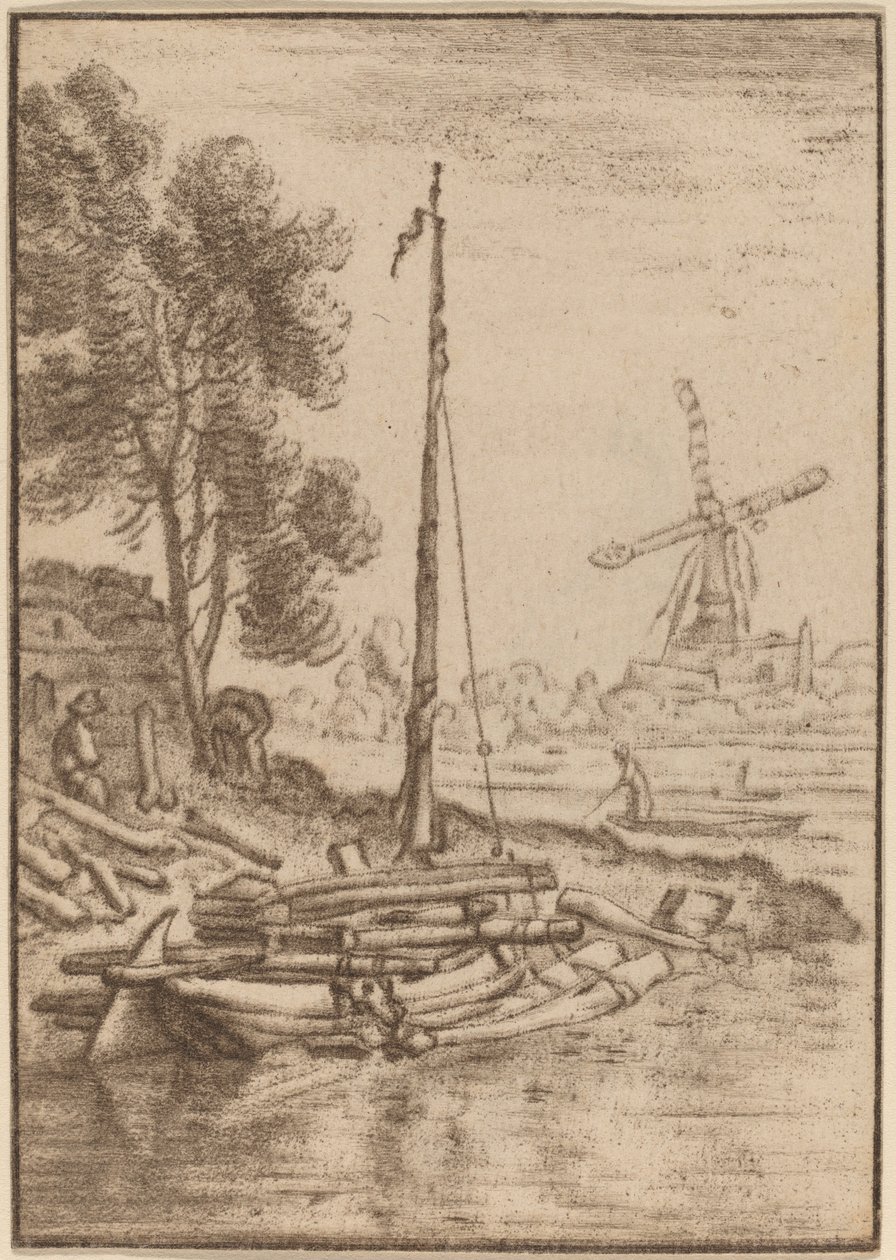 Kronkelende Rivier door Cornelis Ploos van Amstel after Herman Saftleven