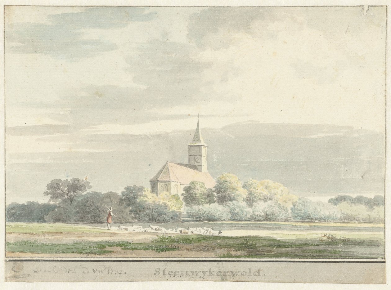 Gezicht op Steenwijkerwold door Cornelis Pronk