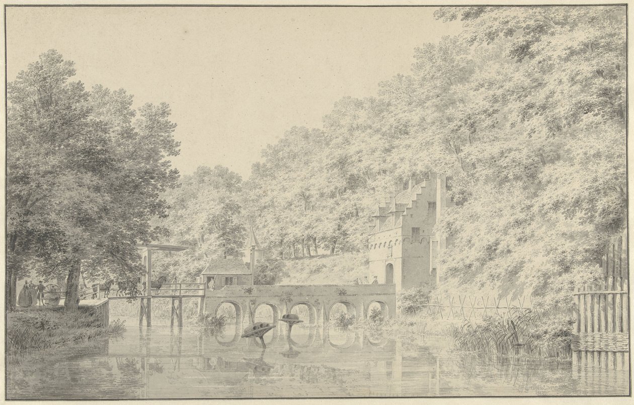 Poort van het kasteel te Buren door Cornelis Pronk