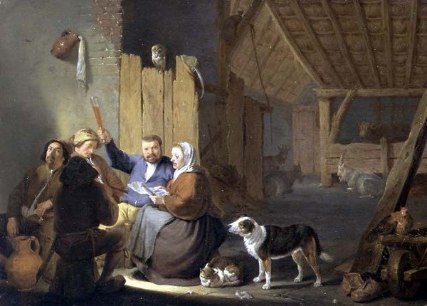 Boer Drinkend in een Schuur, 1634 door Cornelis Saftleven