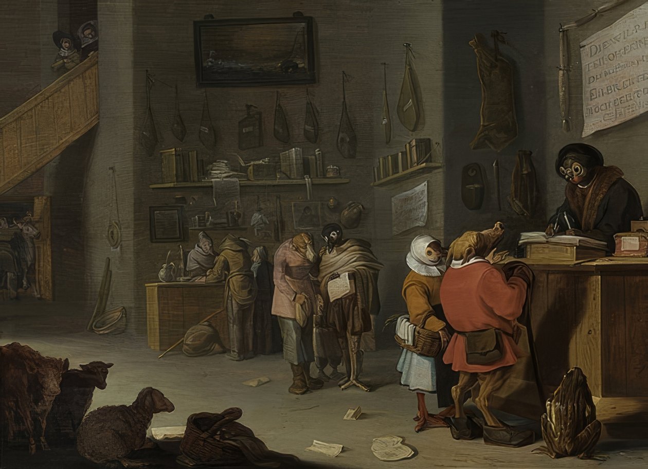 Ruzie om een koe kost minstens een andere (Wie klaagt voor een koe?). 1629 door Cornelis Saftleven