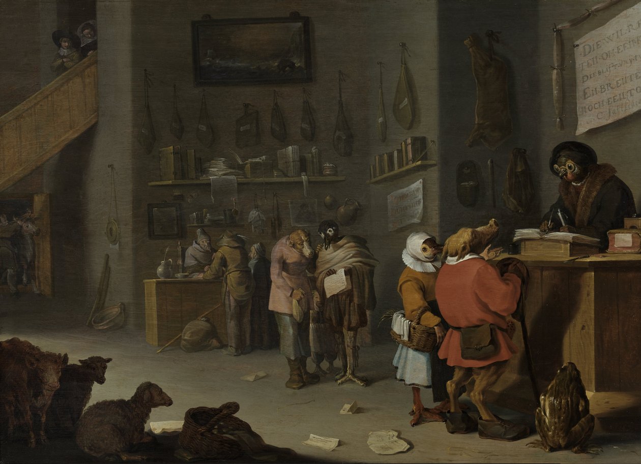 "Wie gaat er door voor een koe" door Cornelis Saftleven