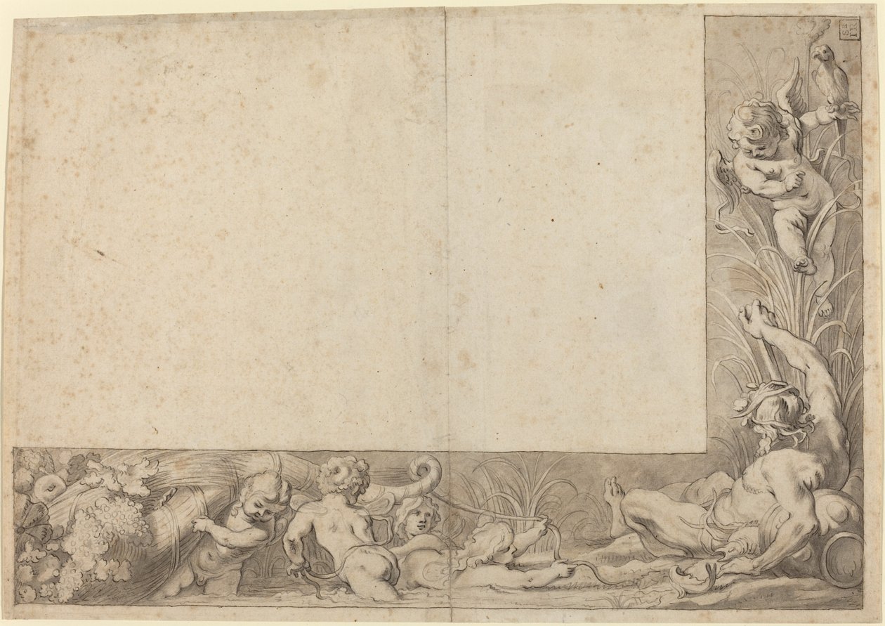 Riviergod met putti door Cornelis Schut I