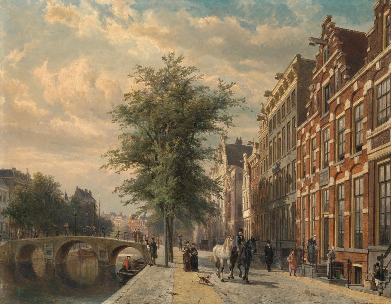 Het Doopsgezinde Weeshuis De Oranjeappel aan de Herengracht 344 door Cornelis Springer