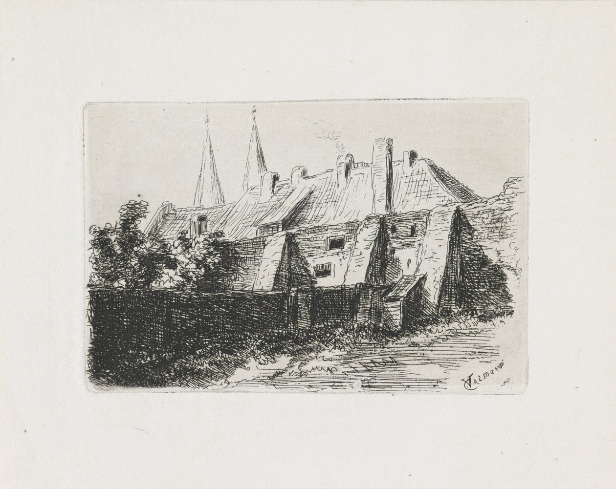 Drie hoge bomen door Cornelis Steffelaar