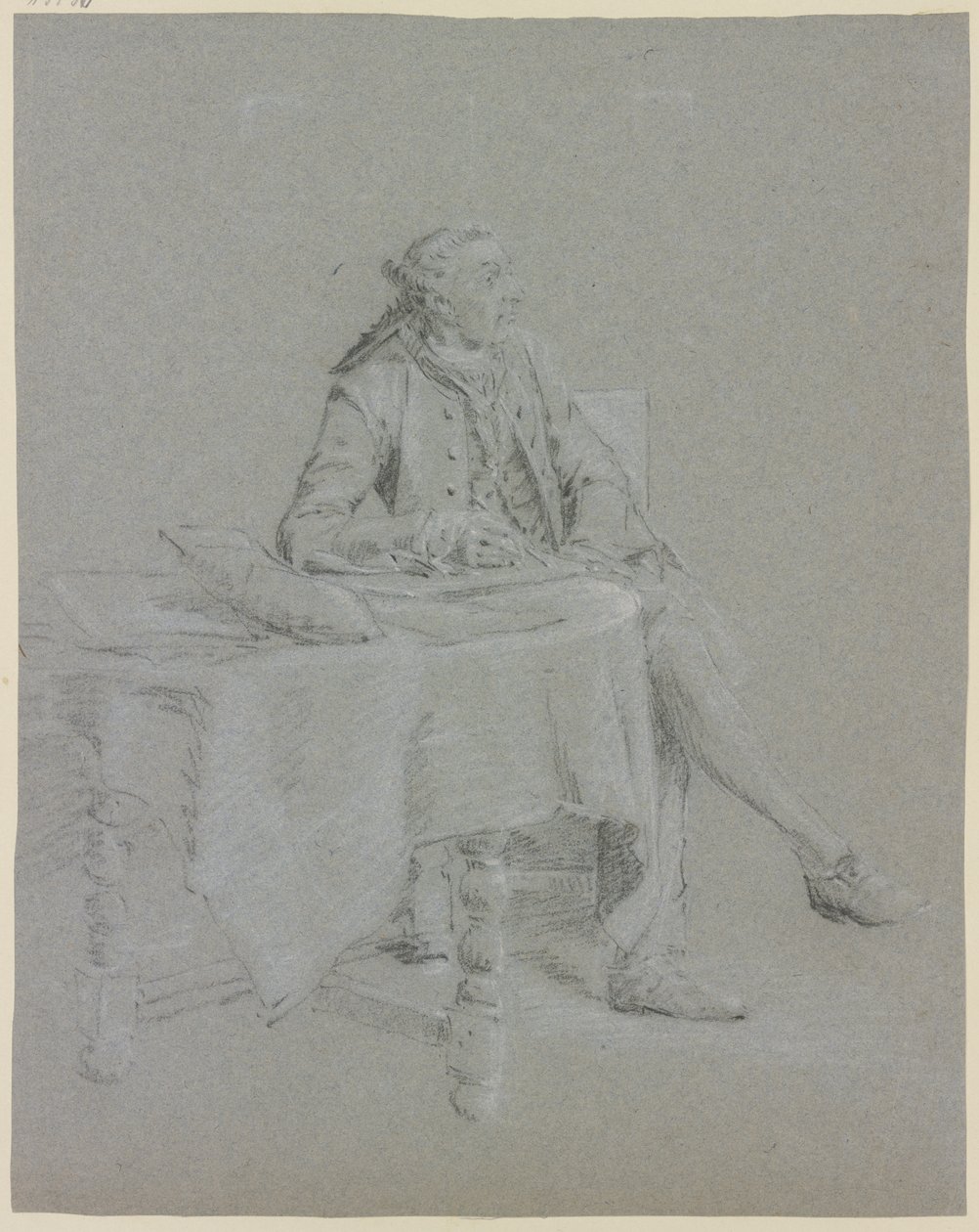 Cavalier zittend aan tafel door Cornelis Troost