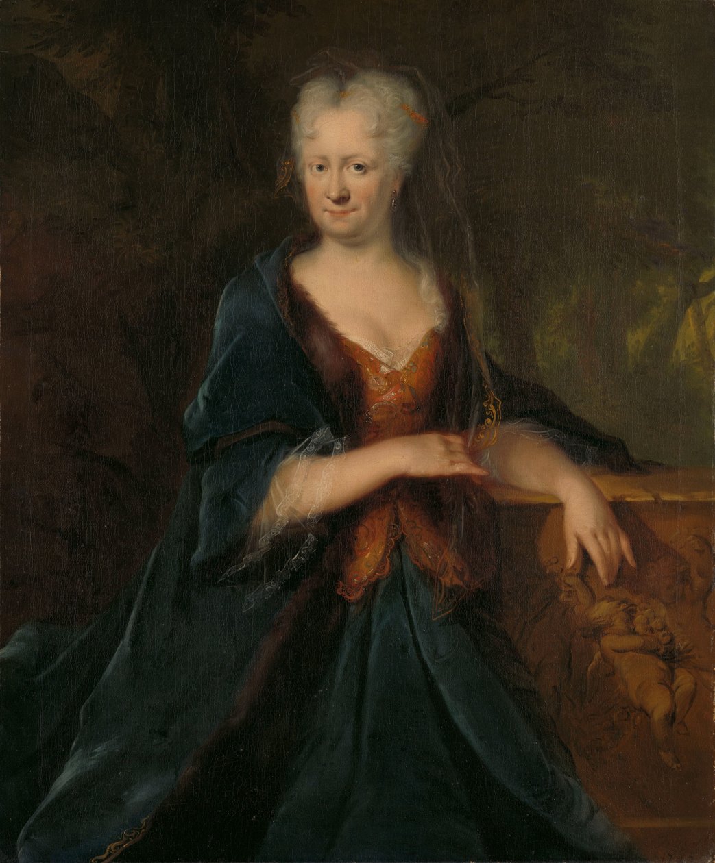 Portret van Louise Christina Trip, echtgenote van Gerrit Sichterman door Cornelis Troost