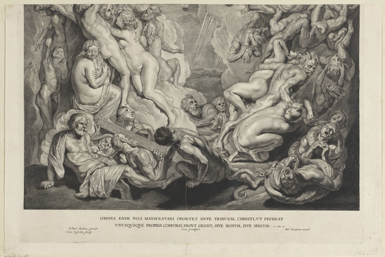 Laatste Oordeel (onderste plaat) door Cornelis Visscher (II)