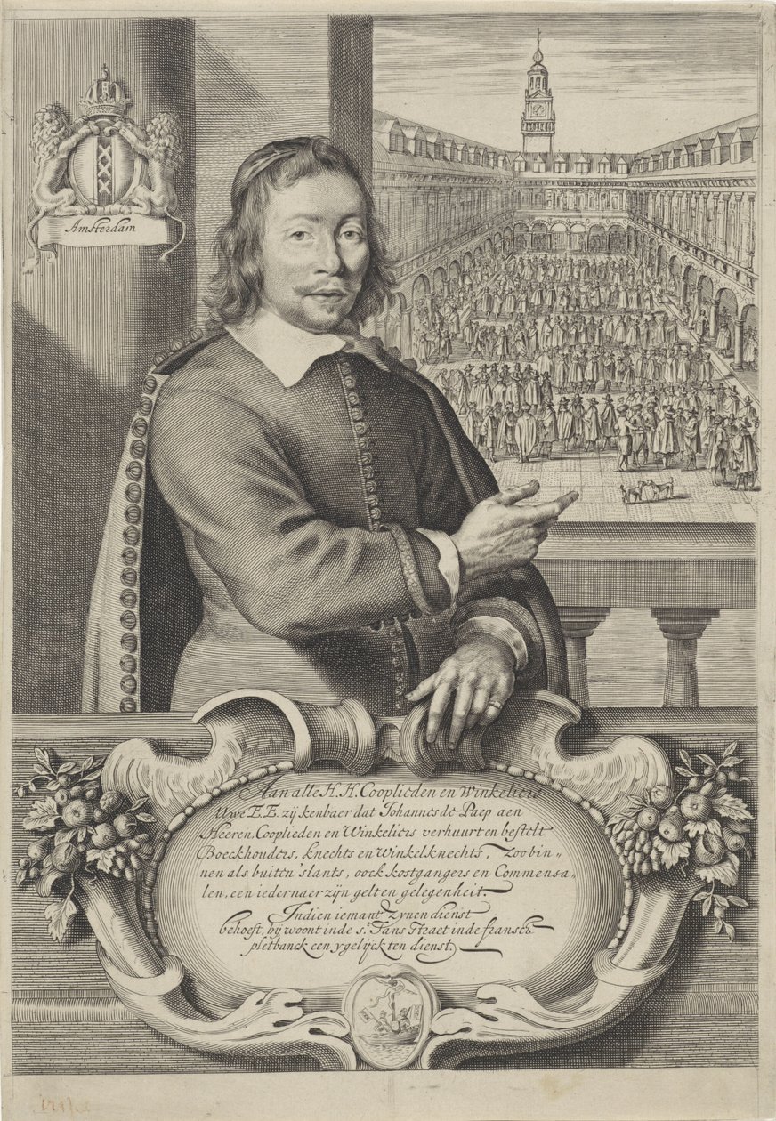 Visitekaart van Johannes de Paep door Cornelis Visscher (II)