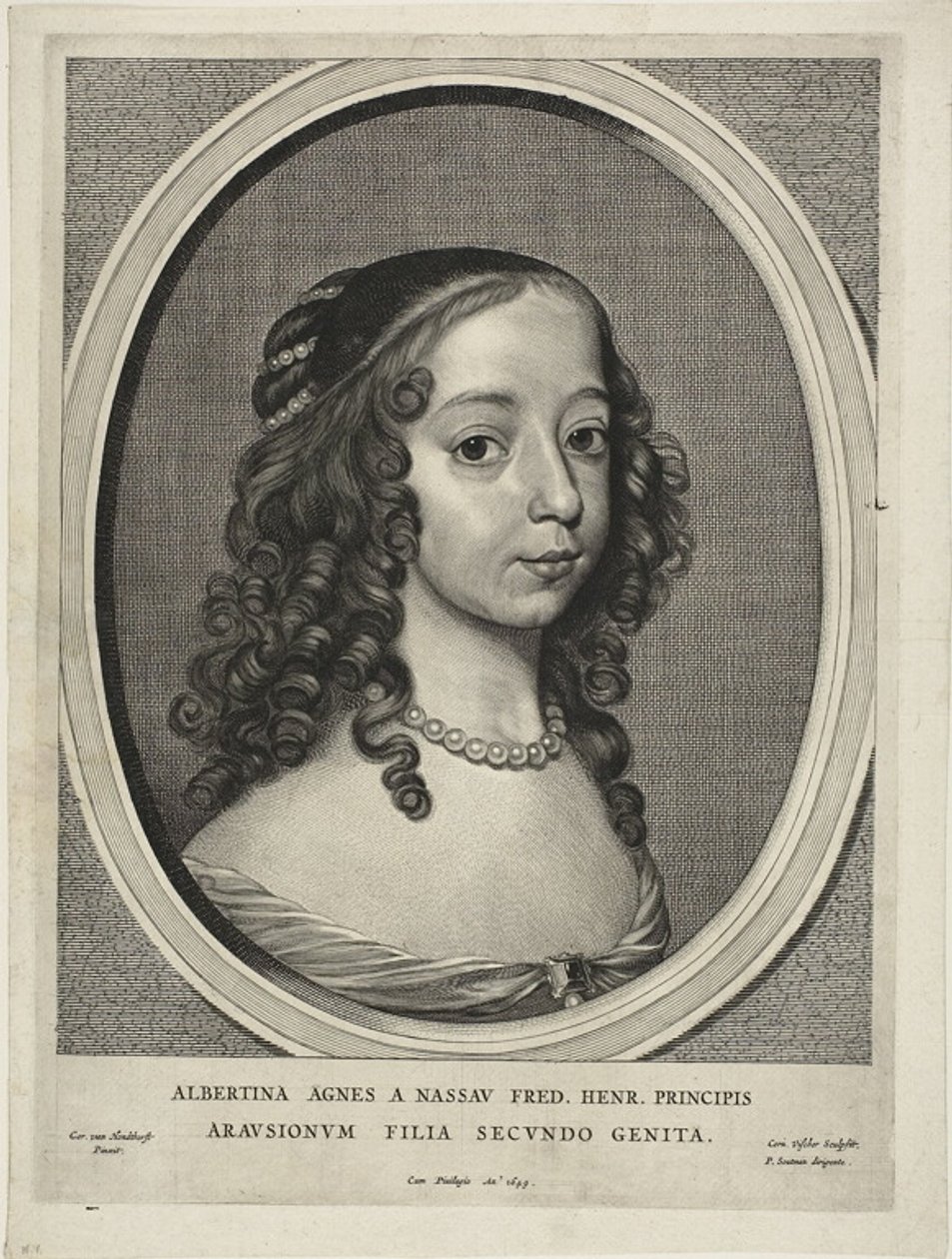 Albertine Agnes, prinses van Oranje Nassau, uit Negen Portretten door Cornelis Visscher
