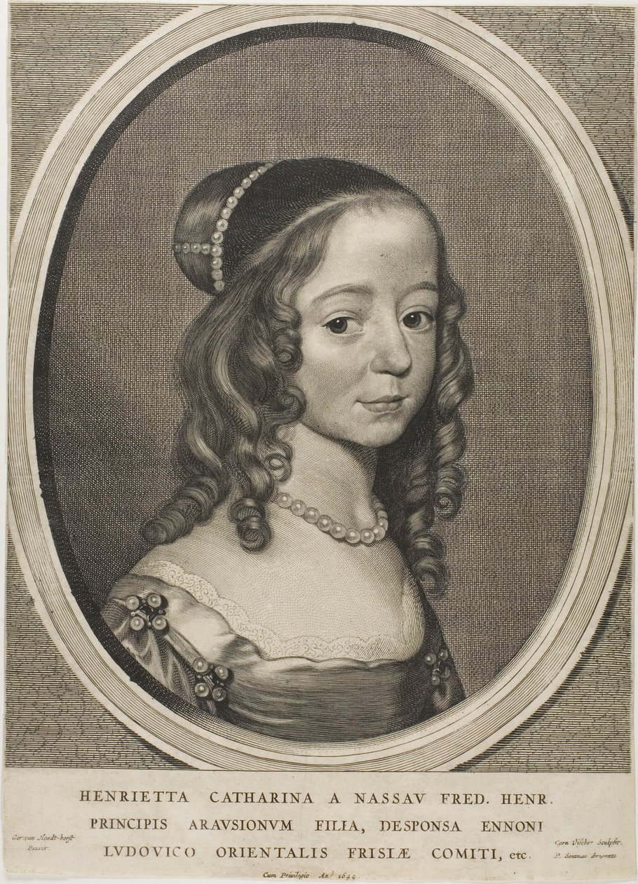 Henrietta Catharina, prinses van Oranje Nassau, uit Negen Portretten door Cornelis Visscher