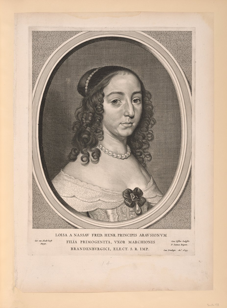 Louise Henrietta, prinses van Oranje Nassau, uit Negen Portretten door Cornelis Visscher