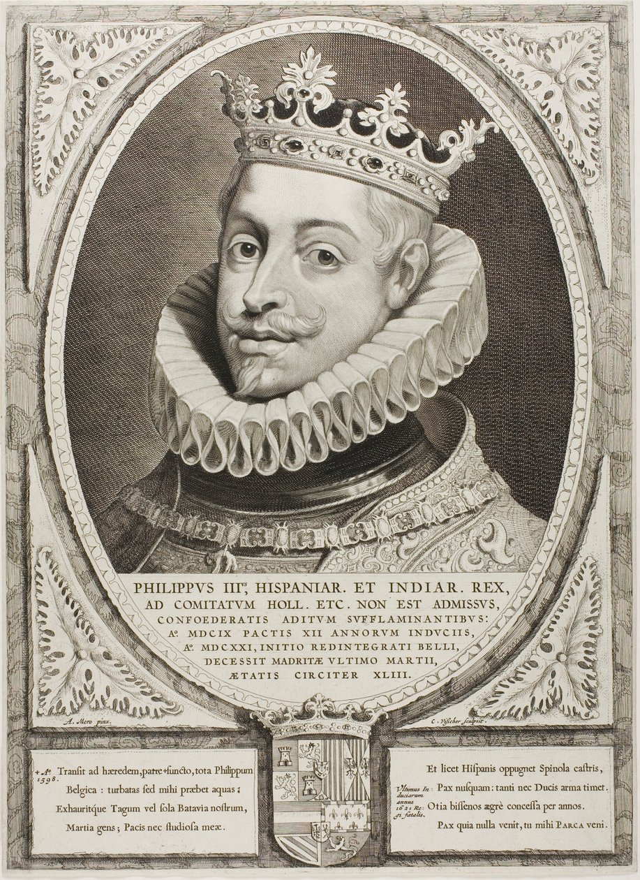 Filips III, koning van Spanje, van Principes Hollandiae, Zelandiae, et Frisiae door Cornelis Visscher