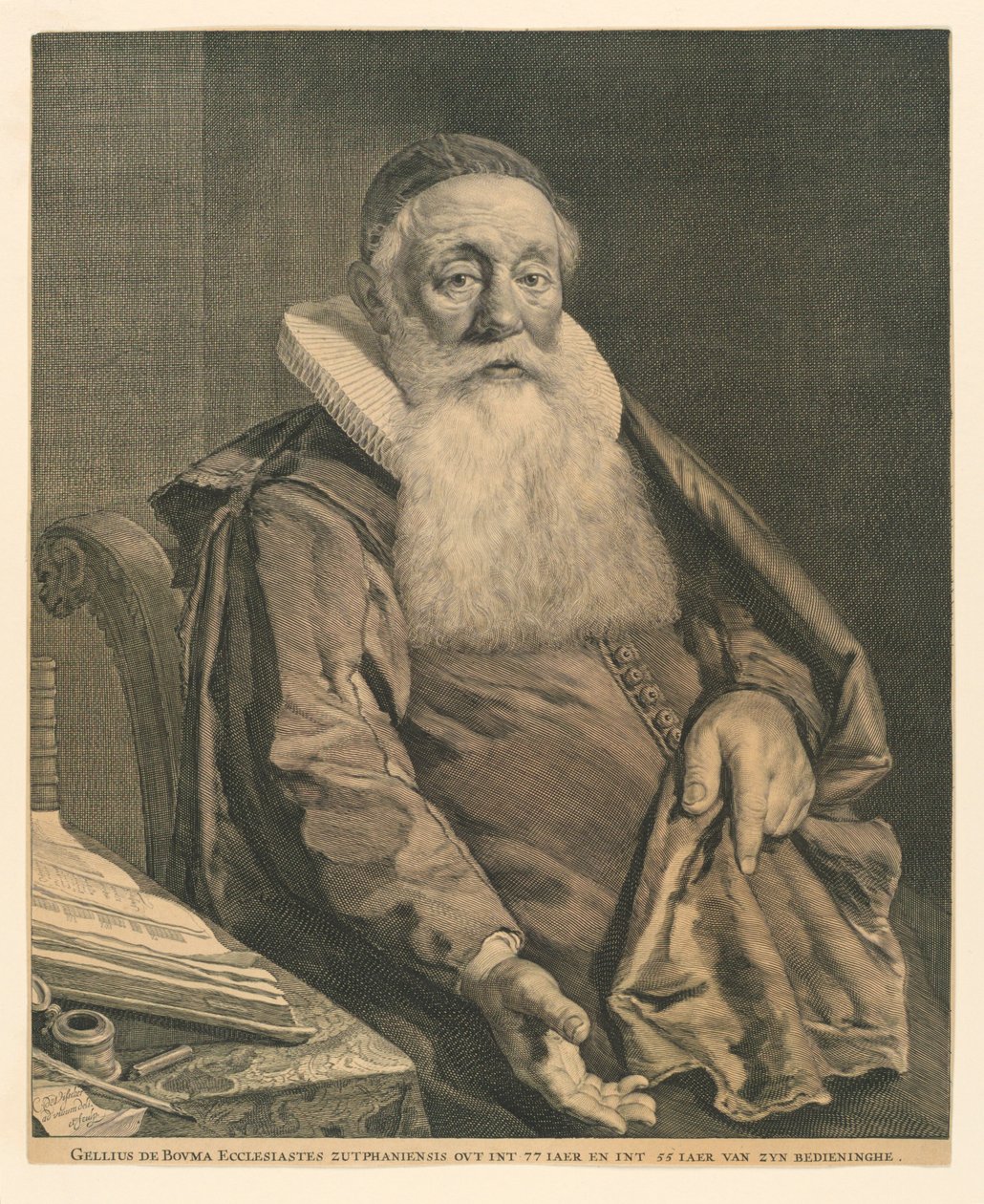 Portret van Gellius de Bouma door Cornelis Visscher