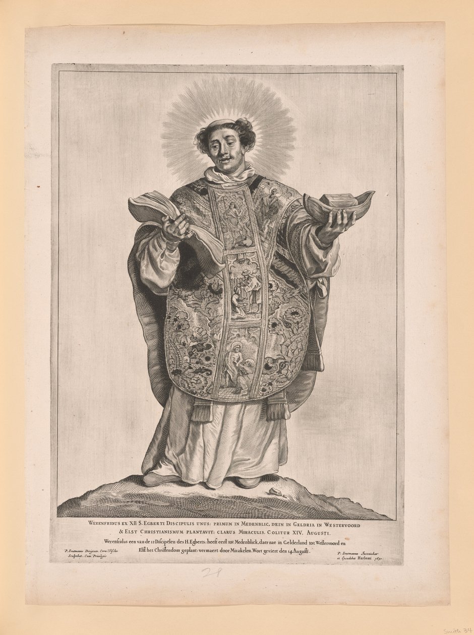 Sint Lebuin, van Heiligen van Noord- en Zuid-Nederland door Cornelis Visscher