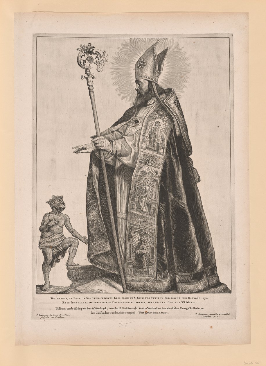 Sint Swithbert, van Heiligen van Noord- en Zuid-Nederland door Cornelis Visscher