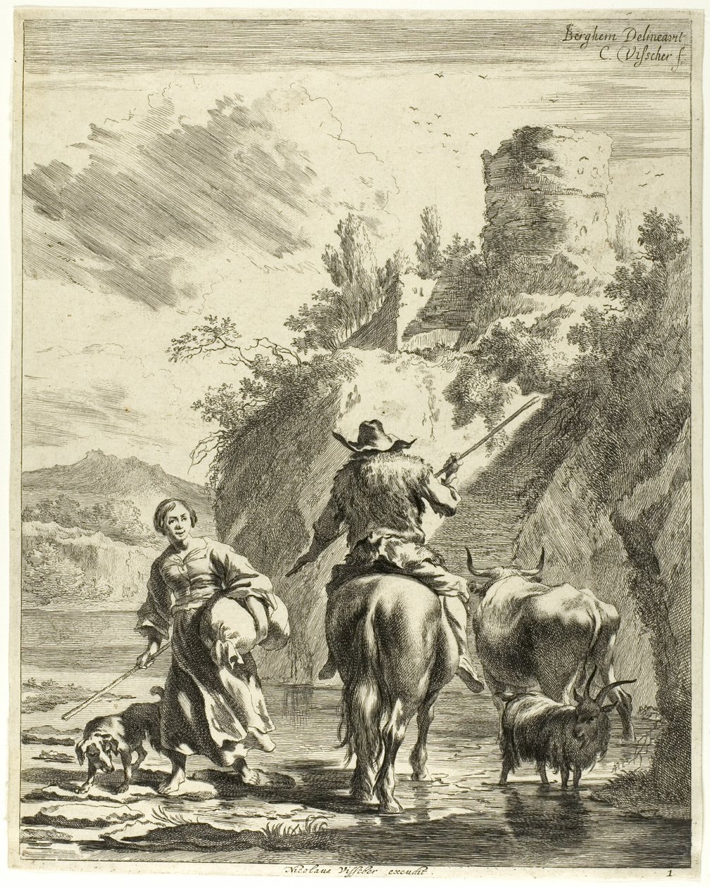 De Oversteek van de Rivier door Cornelis Visscher